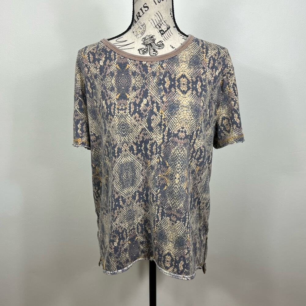 We The Free Snake print short sleeve soft crew neck oversized shirt